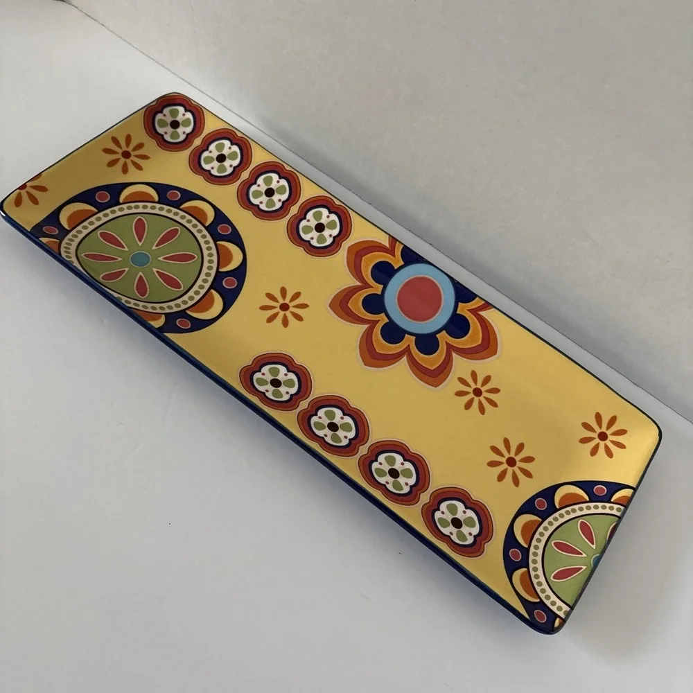 Bico Yellow Tunisian Serving Tray Ceramic 5.5 x 14